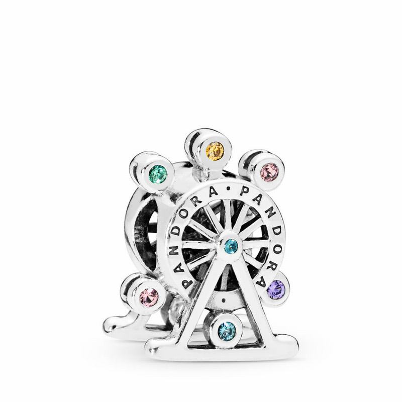 Pandora Ferris Wheel Charm - Sterling Silver/Blue/Mixed Stones - Canada | RX5696ON